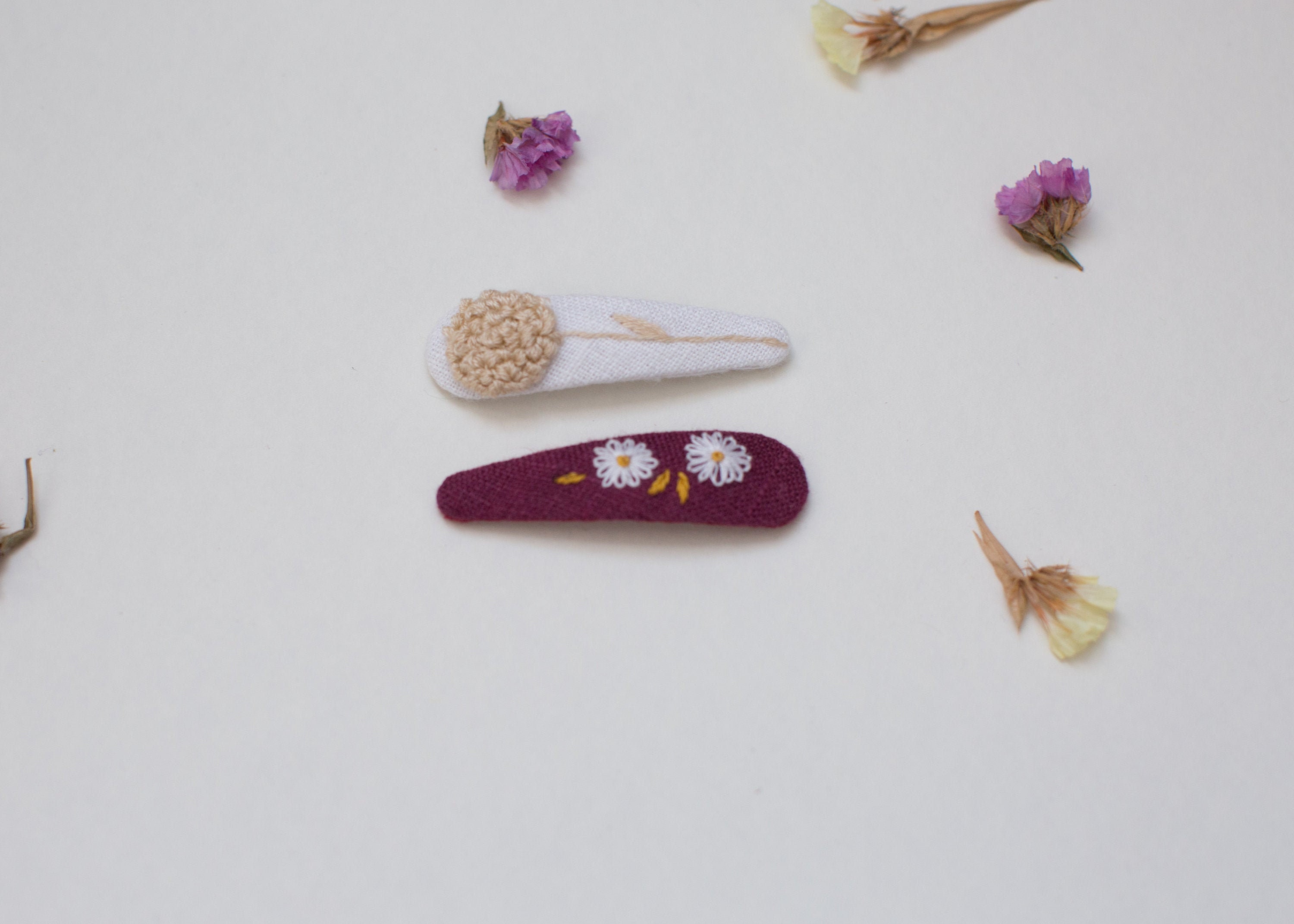 Embroidered hair clips Hand embroidery clips hair clip Etsy