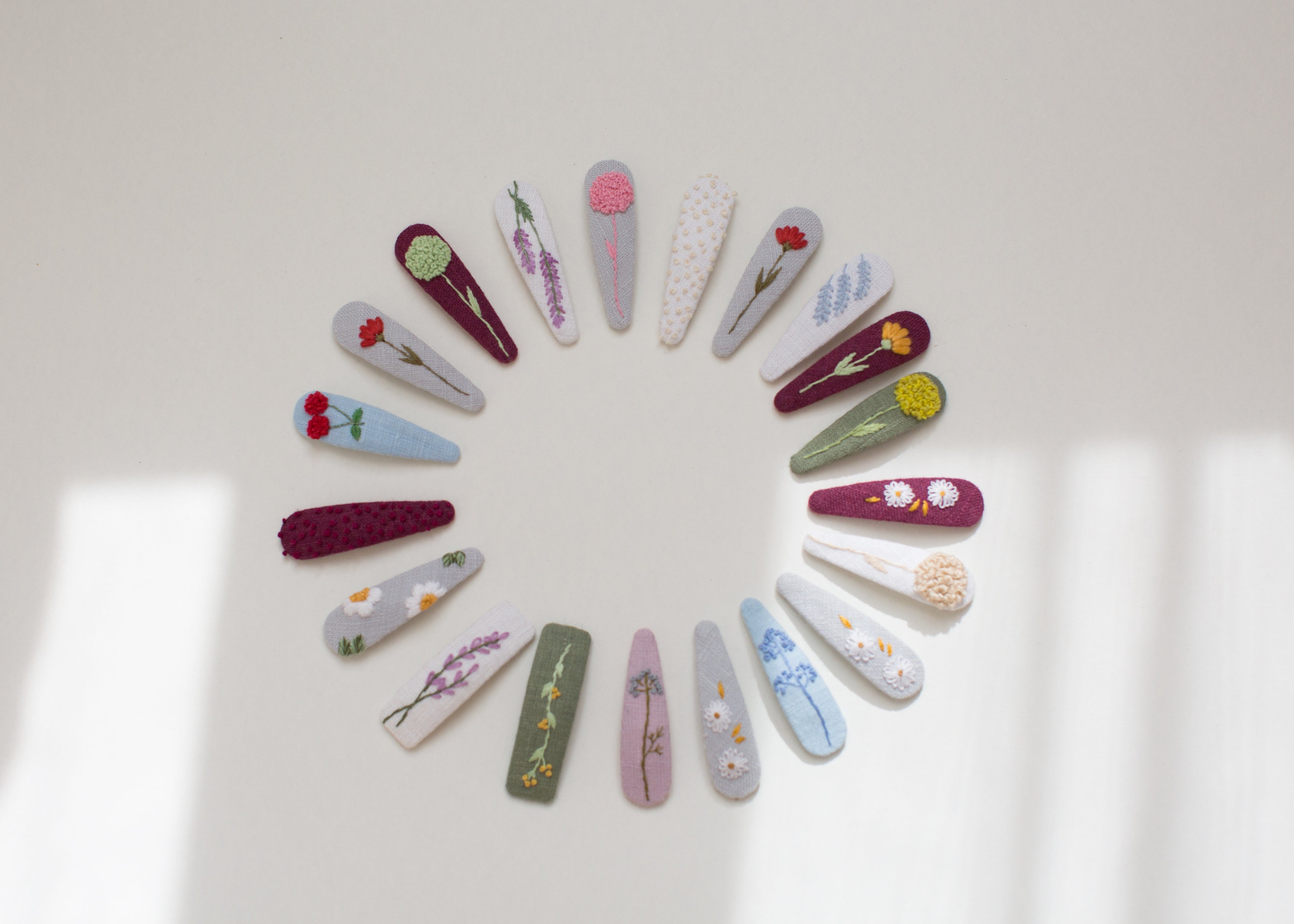 Embroidered hair clips Hand embroidery clips hair clip Etsy