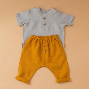 Boys linen pants, boys trousers, baby pants, boys linen trousers image 3