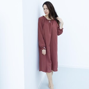 Women nightwear, cotton nightdress, cotton nightgown, long sleeve nightdress