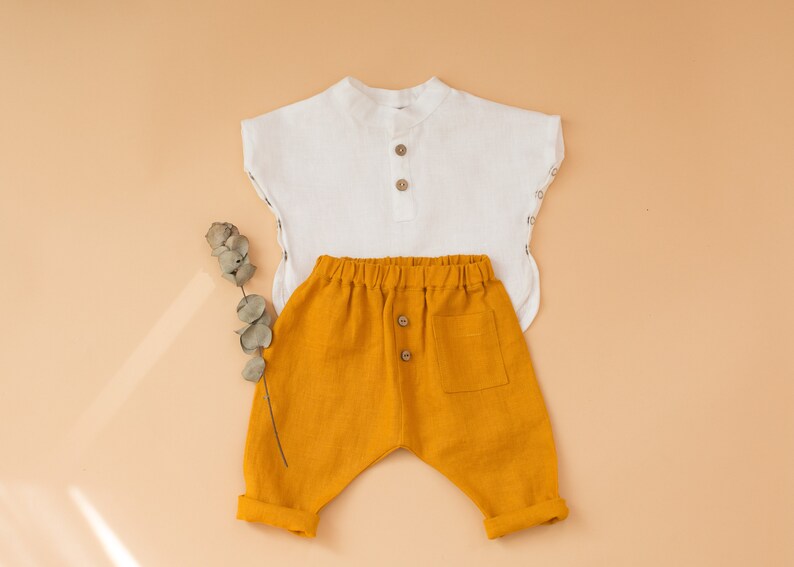 Boys linen pants, boys trousers, baby pants, boys linen trousers image 2