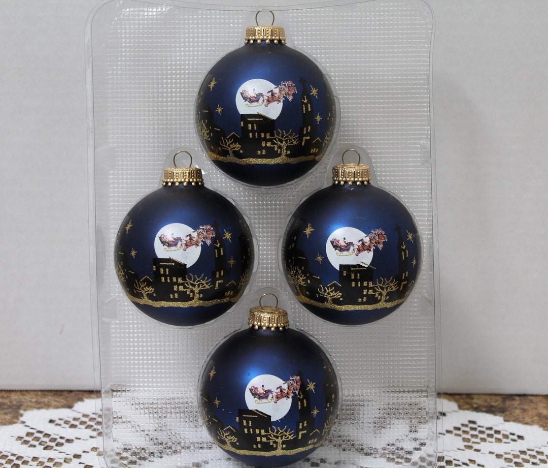 Vintage Christmas by Krebs Ornaments Night Before Christmas 4 Round