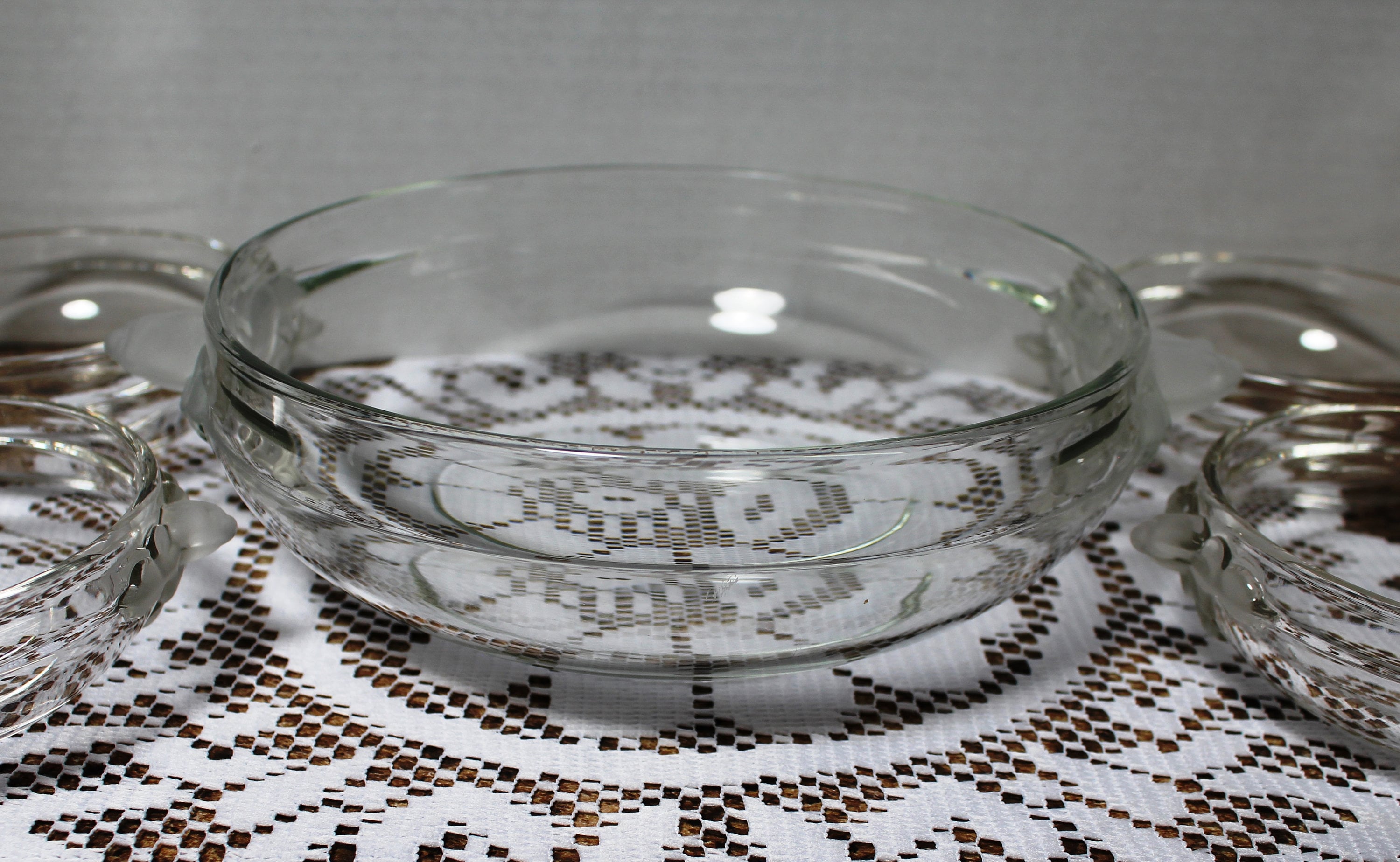 Vintage Mikasa Crystal Serving Bowl and 4 Berry/Fruit/Dessert Etsy España
