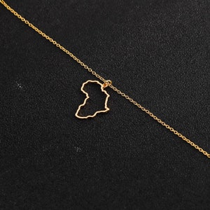 Africa necklace, Gold Africa Necklace ,men Africa necklace ,gold Africa map pendant necklace ,ethnic, African necklace, 18K gold plated