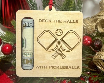 Deck the Halls with Pickleballs Ornament Christmas, Gift for pickleball lovers and players, unique gift, Gift for Him, Gift for Her, Sports