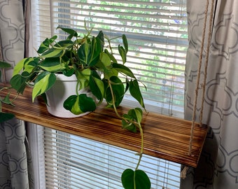 Hanging Shelf | Window Plant Shelf | Rope Shelf | Floating Shelf | Plant Shelf | Hanging Display Shelf | Home Decor