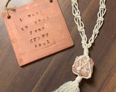 Car accessories, Himalayan salt crystal macrame car rear view mirror charm, car decor, Boho accessory