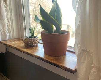 Window sill shelf, Wooden shelf for plants, Floating shelf, farmhouse decor,  window herb garden shelf, simplistic