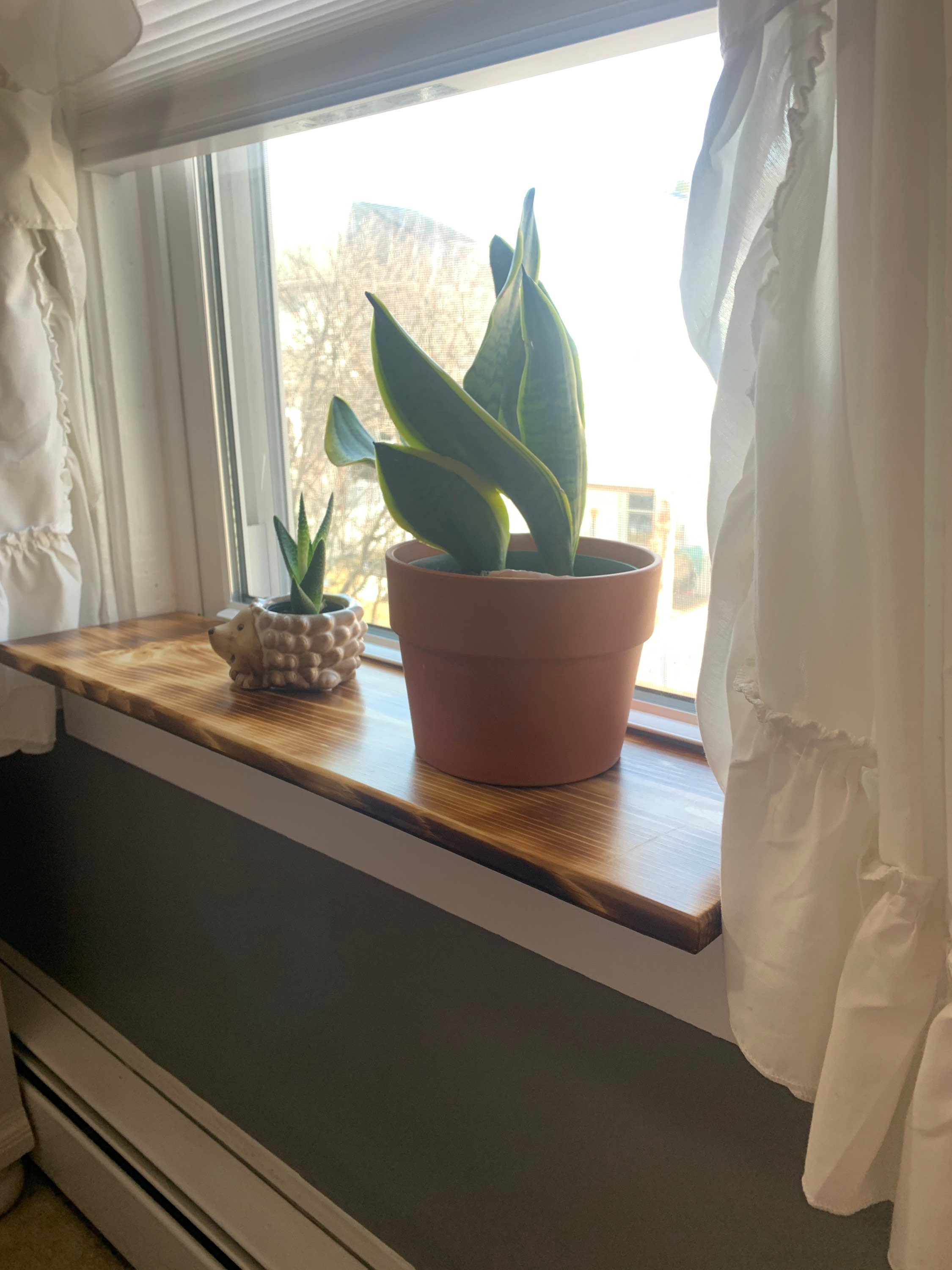 Window Sill Shelf Wooden Shelf for Plants Floating Shelf