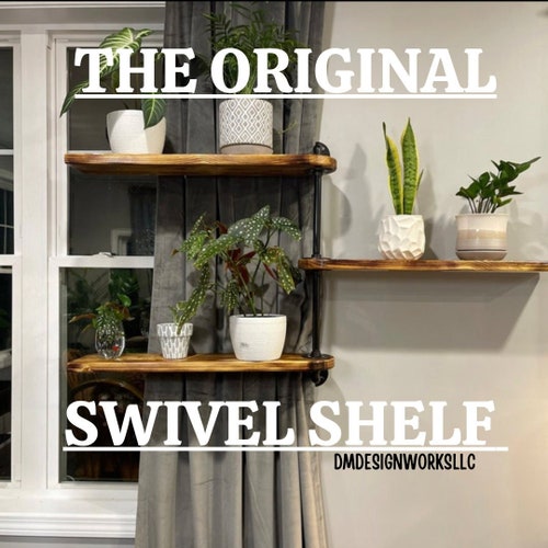 Window Plant Shelf Single Swivel Industrial Pipe Shelf Black Etsy