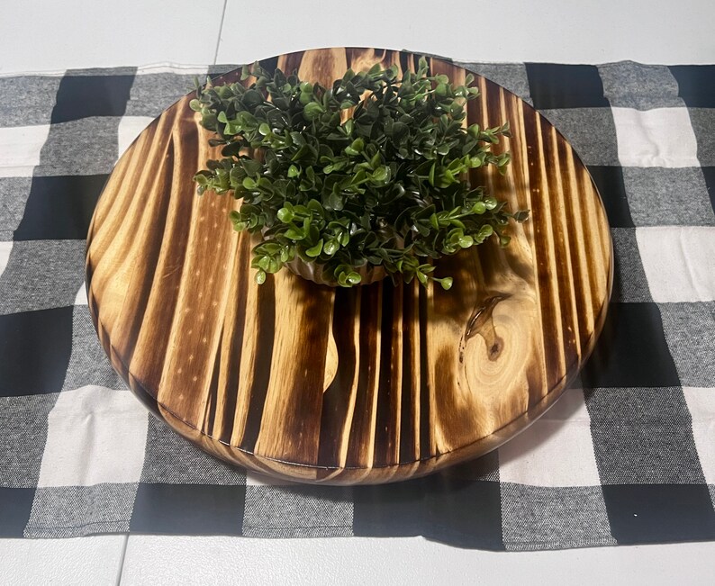 Wooden Tabletop Lazy Susan Farmhouse Countertop Lazy Susan Etsy