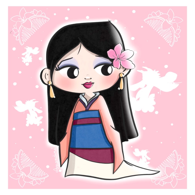 Mulan en Mushu-kaart Carte Mulan