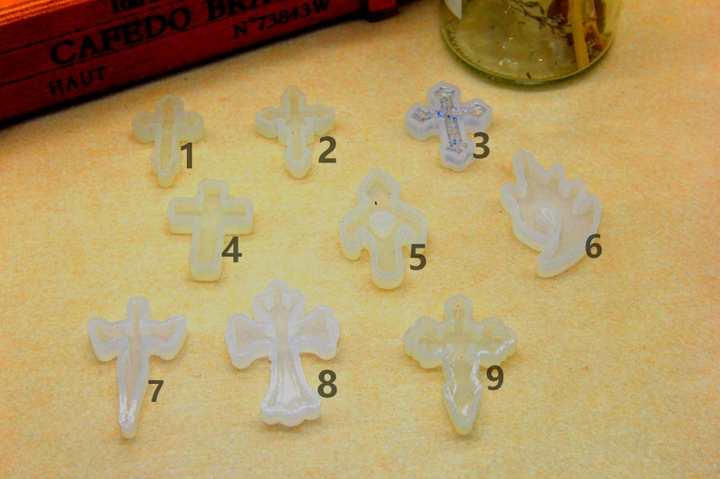 Crystal drop plastic cross pendant silicon mold DIY handmade many kinds of cross star model pendant