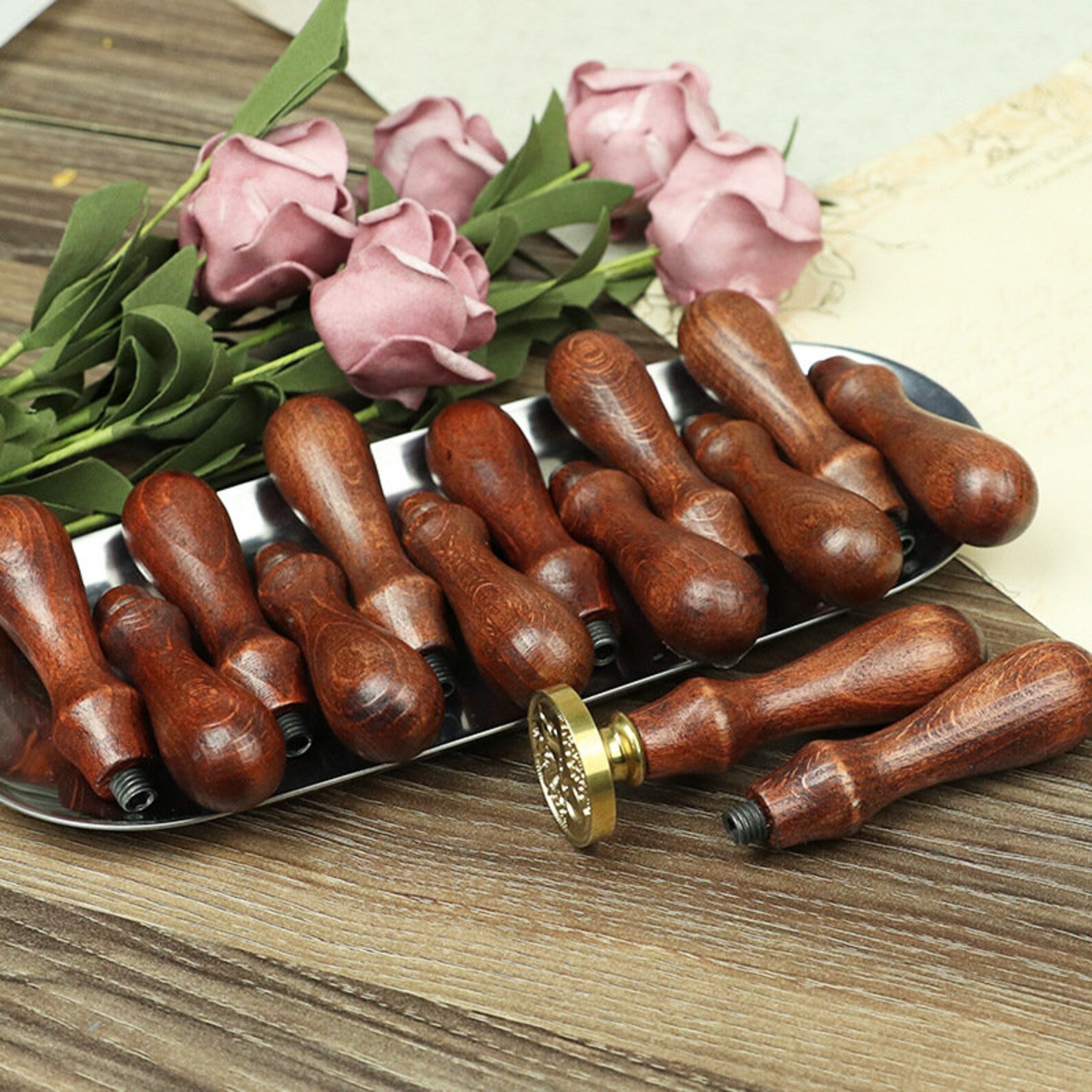 Wax seal wood handle beech wood retro European seal wax wax Etsy