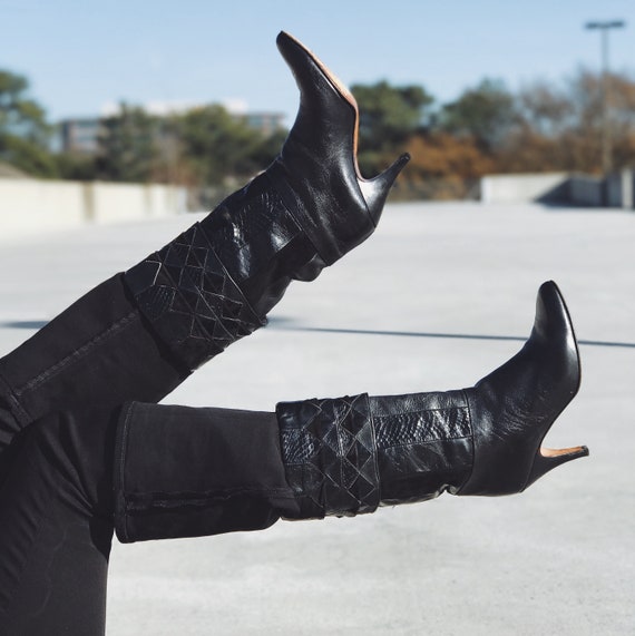 Vintage Patchwork Boots
