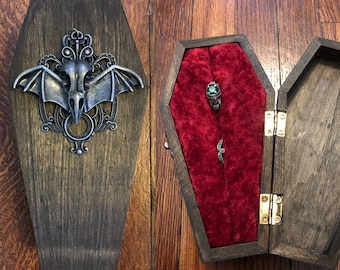 coffin wedding ring box