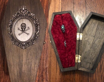 coffin wedding ring box