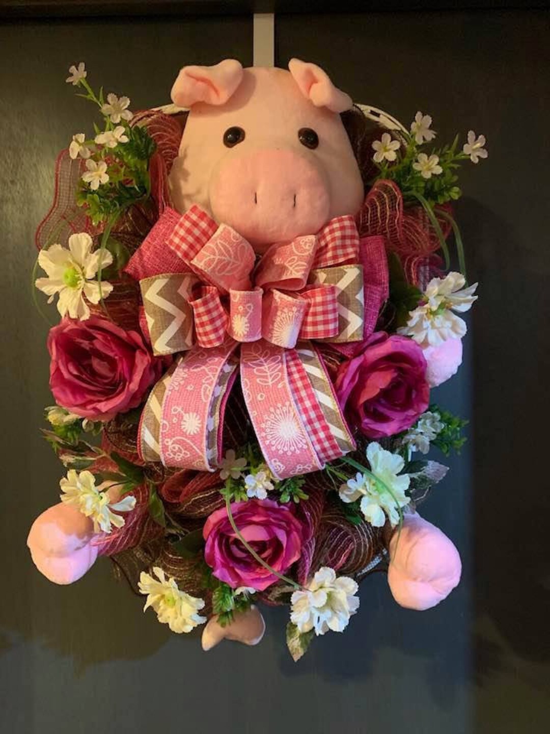 Pig in a Basket. Pig in Tobacco Basket Front Door Etsy