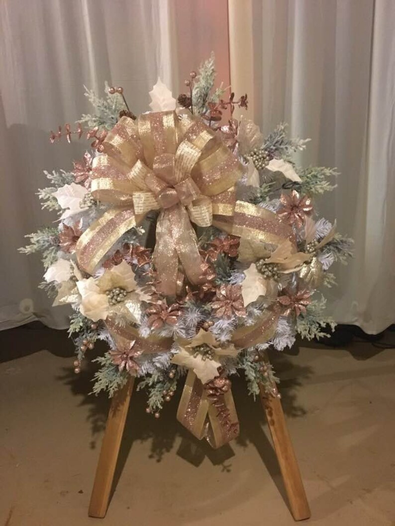 Rose gold Christmas wreath Christmas wreath front door | Etsy