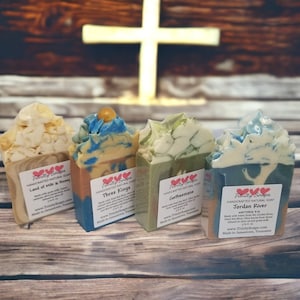 Goat milk soap gift box set, Christian gifts for family, Unique for Pastor, birthday, friends, hand made gift, special and unique gift idea image 1