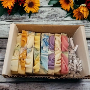Organic Handmade gift, Homemade Goat Milk & Tallow assorted soap box, samples, soap ends, friendship, thank you, hostess, gift for her, mom