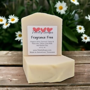 Fragrance-Free Goat Milk & Tallow Soap: Organic Sensitive Skin Bar