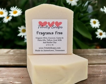 Fragrance-Free Goat Milk & Tallow Soap: Organic Sensitive Skin Bar