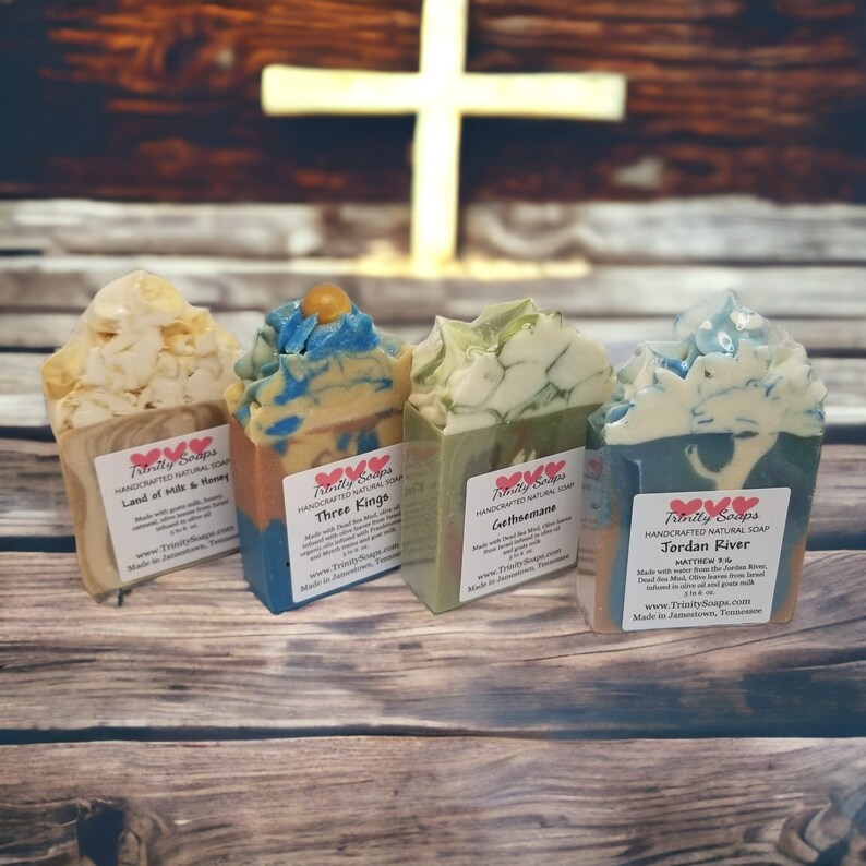 Goat milk soap gift box set, Christian gifts for family, Unique for Pastor, birthday, friends, hand made gift, special and unique gift idea image 1