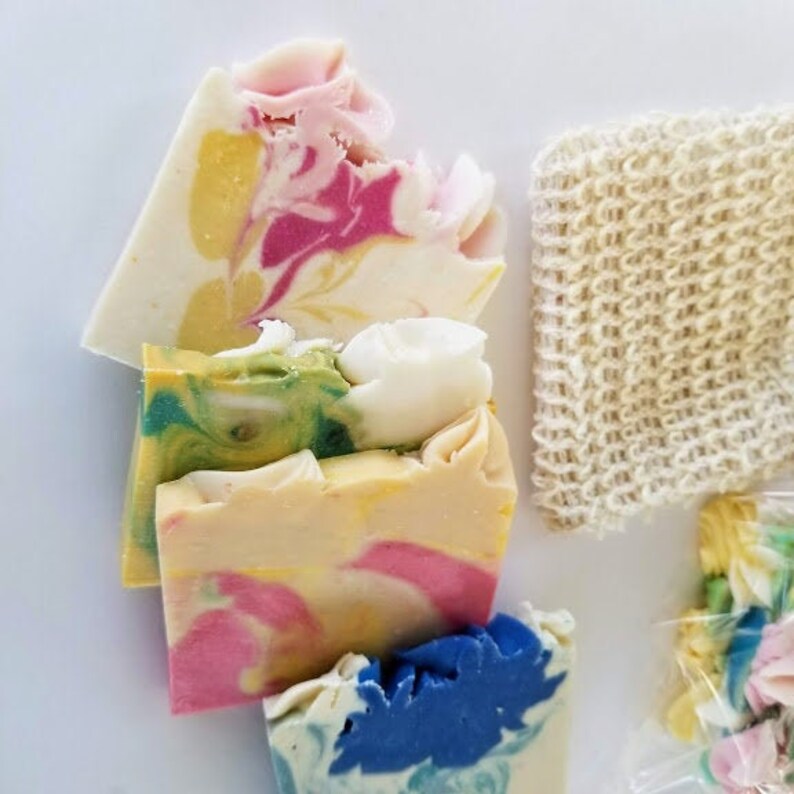 Soap bag pouch soap saver with homemade soaps goat milk Etsy