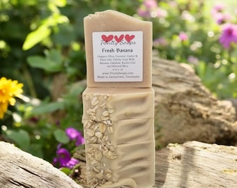 Fragrance-Free Banana Soap: Goat Milk, Tallow & Organic Oils