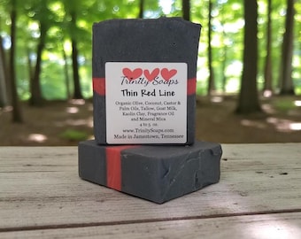 Thin Red Line Soap: Eucalyptus Spearmint, Firefighter Gift