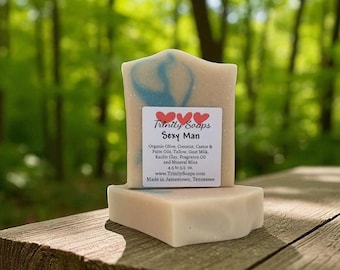 Sexy Man Soap: Tallow, Goat Milk, Sandalwood Musk Scent