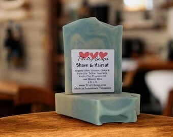 Tallow & Goat Milk Shave Soap: Handmade Barber Shop Scent