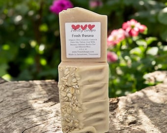 Fragrance-Free Banana Soap: Goat Milk, Tallow, and Organic Oils