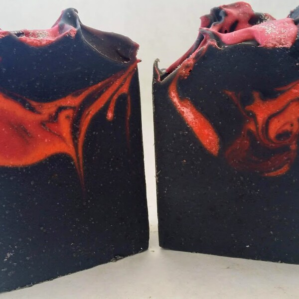 Dragons Blood, Charcoal soap, made with hemp oil and milk, Homemade soap, Vegan and palm free, black cold process soaps, organic shea butter