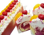 Food soap, Cherry Lemonade, homemade artisan cold process soaps, fruit soap, great for kids, natural