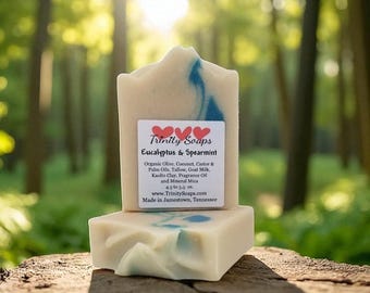 Eucalyptus Spearmint Soap: Tallow & Goat Milk, Handmade