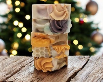 70+ Christmas Soaps: Goat Milk and Tallow, Handmade Natural Bar, Winter, Organic Oils, Homemade Gifts, Stocking Stuffers