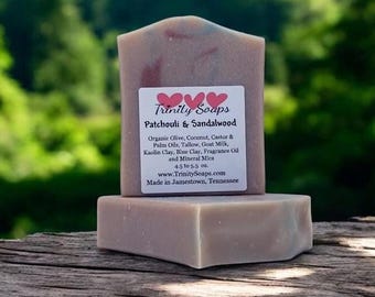 Patchouli Sandalwood Tallow Soap: Handmade Goat Milk Bar