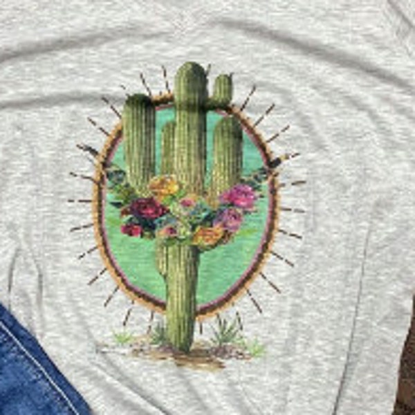 Desert Rose Cactus Tee or Apron, Southwestern Cowgirl, Native American, Rodeo, T-shirt, Western Gift, Aztec