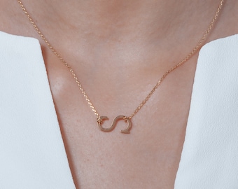 Monogram Jewelry, Initial Necklace, Letter S necklace, personalized Necklace with S Gold Letter Necklace, Birthday Gift Idea