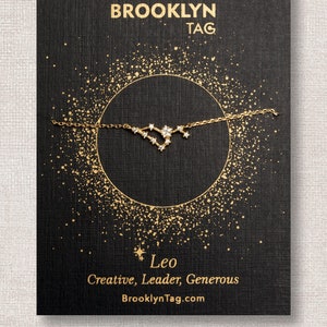 Leo Sign Constellation Bracelet with Crystals, Celestial Jewelry Zodiac Sign Bracelet, Leo Star Dainty Bracelet, Friend Gift idea, Zodiacs image 2