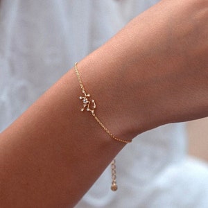 Sagittarius Sign, Constellation Bracelet with Crystals, Celestial Jewelry Zodiac Sign Bracelet, Sagittarius Star Dainty Bracelet, BFF Gift