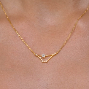 Capricorn Sign Constellation Necklace with Crystals, Celestial Jewelry Zodiac Sign Necklace, Star Dainty Necklace, Bridesmaids Gift, Zodiacs image 1