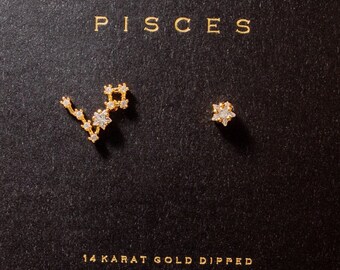 Pretty Aguamarina Piedras Preciosas Peces encanto Dangly Pendientes-Piscis
