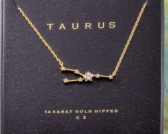 Minimalist Necklace Zodiac Jewelry Gold Layering Necklace Taurus Necklace Zodiac Necklace Tiny Gold Taurus Zodiac Necklace