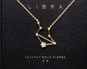 Zodiac Necklace Libra Scorpio Sagittarius Personalized Gift for Women Constellation Necklace Celestial Capricorn Aquarius