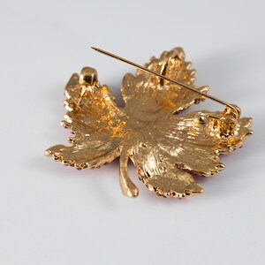 Maple Leaf Brooch, Autumn Leaf Pin, Brooch with crystals, Gift for her, Gift for Mom image 10