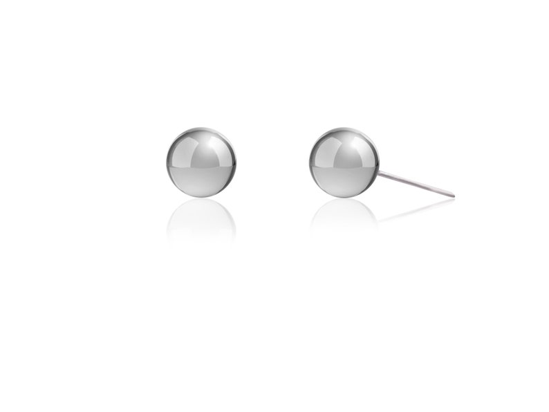 925 Sterling Silver Ball Studs, Everyday Small Earrings in Silver, Minimalist Round Studs, Tiny Dainty Earrings, kids Studs image 7