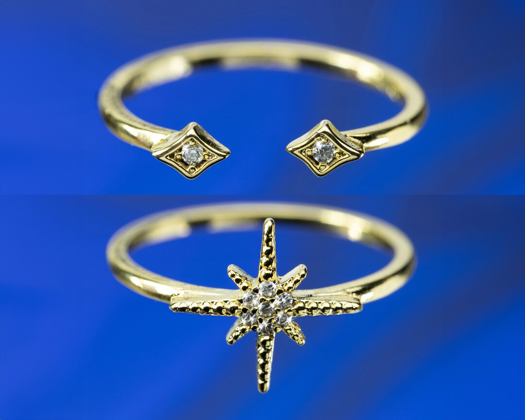 Dainty Stacking Rings, Star Ring, Zircon Ring, Stackable 3 Piece Ring Set, Gift for Her, Ring